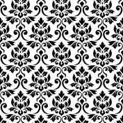 Feuill Damask BW